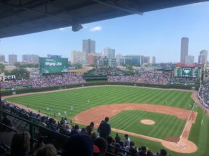 Wrigley Field baseball stadium with a full crowd